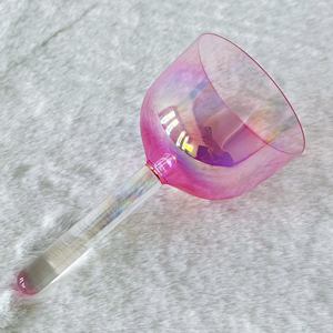 EAST Sound Healing Crystal Grail Crucible en quartz <span class=keywords><strong>rouge</strong></span> violacé Poignée de bol chantant pour la méditation Relaxation Applications de fusion - Product Image 1