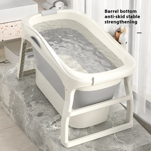 <span class=keywords><strong>Cubo</strong></span> de baño <span class=keywords><strong>plegable</strong></span> de cuerpo completo para niños y adultos, artefacto de bañera de aislamiento térmico de altura añadida para bañeras de hidromasaje en interiores - Product Image 4