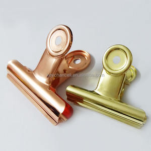 <span class=keywords><strong>Bureau</strong></span> école 63mm or grand grand classeur pince bouledogue pince alimentaire scellage sac pince ronde Logo métal trombone pour A4 A5 - Product Image 2