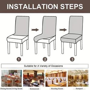 Funda moderna de LICRA impermeable lavable a máquina, ecológica, de fácil cuidado, ajuste Universal, silla de banquete y comedor/boda - Product Image 3