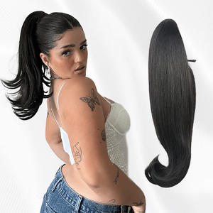 Julianna Haute Fibre Résistant À La Chaleur Naturelle Droite Bouclée Synthétique Kanekalon Vente En Gros Ondulé Cordon <span class=keywords><strong>Queue</strong></span> <span class=keywords><strong>De</strong></span> <span class=keywords><strong>Cheval</strong></span> Extensions <span class=keywords><strong>De</strong></span> Cheveux - Product Image 1