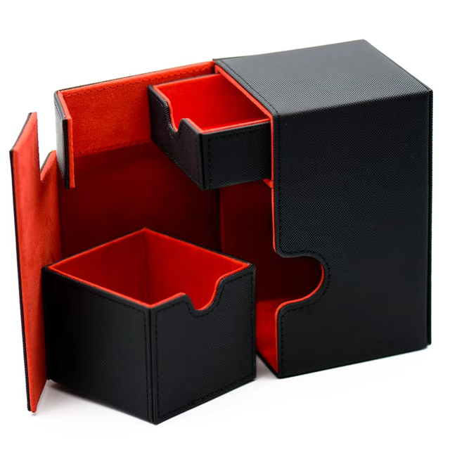 Wholesale Custom Card Deck Box 2 Drawer Design with Dice Tray Trading Card Case with Magnet Holder for for Magic/Yugioh/TCG