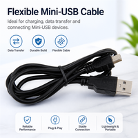 Kabel Data USB2.0 ke Mini USB 1m Pengisian Cepat untuk Kamera HDD Pemutar MP3/4 Kabel Charger Mini USB