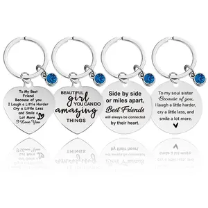 Key chain blue spot to send friends holiday gift metal lettering key