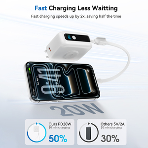 พาวเวอร์<span class=keywords><strong>แบ</strong></span>งค์แบบเสียบปลั๊กไฟ 10000mAh ชาร์จสมาร์ทวอทช์<span class=keywords><strong>แบ</strong></span>บไร้สาย สายคล้องคอใน<span class=keywords><strong>ต</strong></span>ัว PD20W 8 สี ขายส่ง - Product Image 3