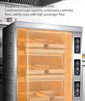 Four à gaz commercial 3 niveaux pour boulangerie, machine automatique de cuisson de biscuits, pizzas et pains, 60 pièces/min, avec affichage haute fréquence