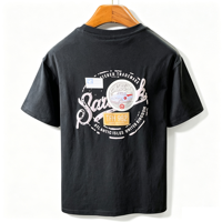 Camiseta Blanca - Nuevo Estilo de Verano para Hombre, Estampado Moderno de Hong Kong, Algodón Puro Retro Americano, Cómoda