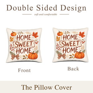Funda de Cojín para Sofá con Letras Rústicas 'Home Sweet Home' de 18x18 Pulgadas, Funda de Almohada de Lino con Estampado para Decoración Otoñal de Casa de Campo - Product Image 2