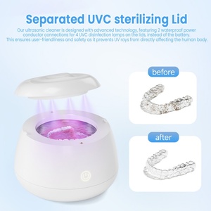 Ultrasonic <b>Retainer</b> <b>Cleaner</b> Jewelry Cleaning Machine Tool 48KHz Professional Sonic With UV Light for Braces Watch - Product Image 3