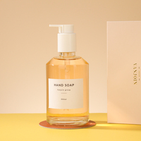 Bouteille en verre dépoli de 350ml Symboles de couleur ambre foncé Savon Lotion Pompe Shampooing Conditionneur Sérigraphie Carton Emballage OEM