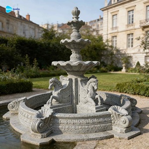 Nuovo Design <span class=keywords><strong>Fontana</strong></span> d'Acqua per Cavalli in Marmo Bianco Naturale su Misura per Cortile - Product Image 5