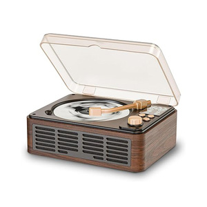 Lecteur CD portable vintage, directement de l'usine, fonction anti-sauts, haut-parleur intégré, prend en charge les formats CD, MP3, WMA, lecteur de musique BT, couleur rouge vin - Product Image 4