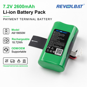 랜디 A8 포스 결제 단말기용 레볼밧 7.4V 2600mAh 배터리 교체품 18650 E350 E550 LD18650D LD18650A 배터리 - Product Image 1