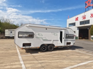 Autocaravana Ligera de Aluminio Moderna de Doble Eje para Todas las Estaciones, Caravana para Acampar al Aire Libre, Remolque de Viaje con Baño - Product Image 4