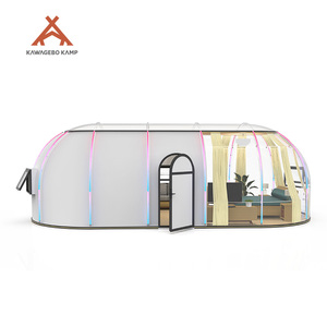 Dôme de restaurant <span class=keywords><strong>bulle</strong></span> géodésique préfabriqué en polycarbonate PC Kawagebo Kamp (KK) de 4 m / 13,1 pi de largeur, ovale, pour glamping - Product Image 5