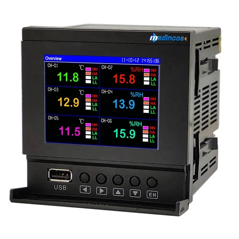 MPR800: universale programmabile 1-2-4-6-8 Canale Supporti Cartacei Digitale di Temperatura e Umidità Registratore Dei Dati