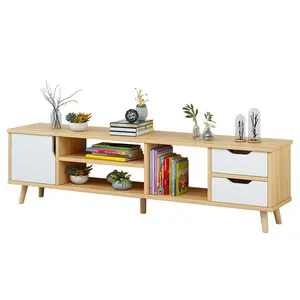 TV Media Cabinet with 3 Drawers Wooden TV Unit Storage Organiser Living Room Furniture TV Stand Bench