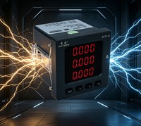 EASTSONG ES72-I3 Medidor de Corriente CA Trifásico de 72x72mm, Amperímetro Digital LED Rojo 5A 1A RS485 Half-Duplex Modbus RTU Clase 0.5