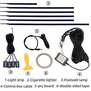 Iluminación Ambiental para Automóvil, Luces LED de Neón que Cambian de Color, Decoración Interior para Automóvil, Tira de Luces Decorativas de Acrílico - Product Image 6