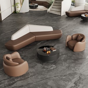 โซฟาหนังทันสมัยสำหรับพื้นที่นั่งเล่นในสำนักงานและพื้นที่เชิงพาณิชย์ ดีไซน์ทนทาน รุ่น SF795 - Product Image 1