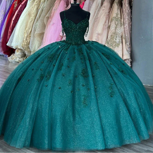 green dress for kid girl Little Girl Dress Girl Pageant Summer Elegant Green Puffy Princess Communion Dress, Green / 3-4 Years (110cm)