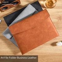 Porte-documents A4 en cuir PU avec logo personnalisé, effet peau, pour entreprise, vente en gros, porte-fichiers de bureau, étui de rangement