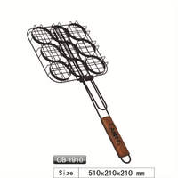 Filet de gril de barbecue en treillis métallique antiadhésif Panier de table fixe pour hamburger et poisson pour le gaz pour une utilisation en cuisine Boîte emballée