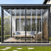 Bâche en PVC transparente, imperméable et coupe-vent, sur mesure avec service de découpe pour abri extérieur de maison, jardin, patio, balcon