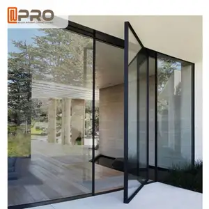 अनुकूलित आकार वाणिज्यिक ग्लास धुरी दरवाजा सामने बड़े प्रविष्टि ग्लास बाहरी Hing स्विंग दरवाजे आधुनिक प्रविष्टि डिजाइन धुरी दरवाजा