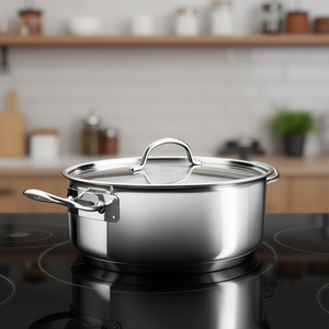 Pentola Chef Classic 18 cm in acciaio inox con coperchio per uso su piano cottura - Product Image 3