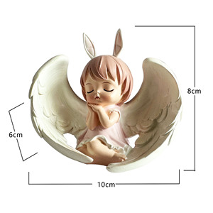 Usine en gros personnalisé mignon oreilles de <span class=keywords><strong>lapin</strong></span> ange fille Statue résine artisanat ornement décoration de la maison fille cadeau - Product Image 2