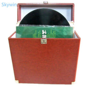 Boîte de rangement pour disques vinyles Skywin 345X150X370MM MDFPVC, support CD pour 30 grands disques - Product Image 3