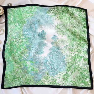 Écharpe en <span class=keywords><strong>soie</strong></span> satinée multicolores, petite écharpe carrée de 55 cm, motif floral en <span class=keywords><strong>soie</strong></span> de mûrier - Product Image 3