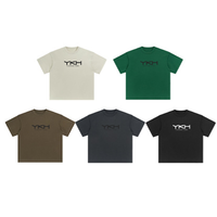 Camiseta de Hombre de Verano, de Moda, con Logo Personalizado, 230GSM, YKH, Talla Grande, 100% Algodón, de Alta Calidad, Manga Corta, Estilo Desgastado