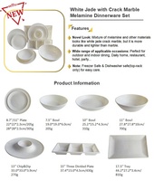 Nordic Luxus Geschirr Set New European Antique White Jade Crack Marmor Effekt Melamin Geschirr Schalen Tablett Home Hochzeit