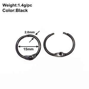 Anneaux de reliure YIWANG de 0,6 pouce, noirs, pour cartes flash et index - Product Image 3