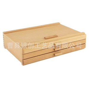 Wooden Multi Layer <b>Drawer</b> <b>Storage</b> <b>Box</b> For Art Supplies Pencils Markers Paintbrushes Drawing Tools Organizational Case - Product Image 5
