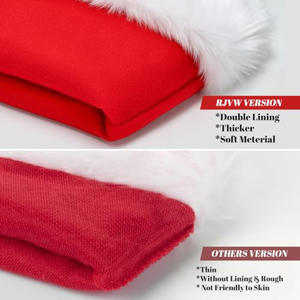 Décorations de fête de Noël écologiques pour adultes, chapeaux en peluche de Père Noël rouges, roses, noirs et verts pour les cadeaux de Noël et du Nouvel An - Product Image 3