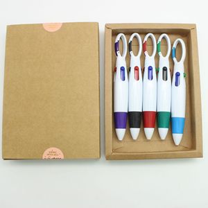 Mosquetón de plástico Shuttle Pens Bolígrafos retráctiles 4 en 1 Bolígrafos multicolores con hebilla - Product Image 2