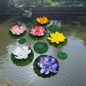 Fleurs artificielles feuilles <span class=keywords><strong>de</strong></span> lotus <span class=keywords><strong>eau</strong></span> piscine <span class=keywords><strong>d</strong></span>écoration aménagement paysager fleurs artificielles flottant <span class=keywords><strong>dormir</strong></span> fleurs <span class=keywords><strong>de</strong></span> lotus - Product Image 3