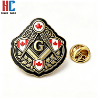 Insignia Masónica de Hoja de Arce Canadiense, Chapada en Oro, Moderna, Personalizada de Fábrica con 20 Años de Experiencia, para el Símbolo G