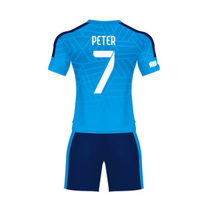 School blue cool football jersey football suit player sports uniform design training t-shirt - Product Image 3