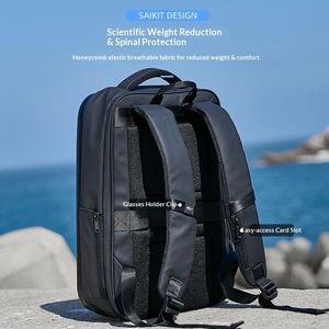 Sac à dos unisexe imperméable et respirant en polyester durable avec chargement USB et coque rigide pour ordinateur portable, idéal pour les voyages transfrontaliers - Product Image 3