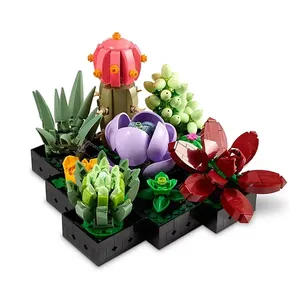 Set de Construcción de Plantas Suculentas, 771 Piezas, Juguete de Plástico DIY, Ladrillos de Bonsái para Decoración de Escritorio en Casa, Proyecto Relajante, Regalo para Adultos - Product Image 2
