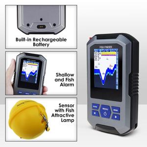 DANOPLUS FFW-335 เครื่องหาปลาไร้สายคุณภาพสูงขายดี พร้อมเซ็นเซอร์โซนาร์ ระยะตรวจจับ 45 เมตร (147 ฟุต) / 0.7 เมตร (2 ฟุต) แบบมีสี - Product Image 4