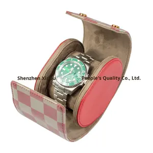 Custodia per <span class=keywords><strong>orologio</strong></span> portatile di fascia alta in pelle rotonda con Design ecologico personalizzabile <span class=keywords><strong>appendere</strong></span> a prova di polvere e Drop-Proof - Product Image 3