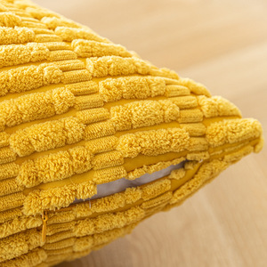 Simple Wheat Ear Corduroy Pillowcase Square Home <b>Cushion</b> <b>Cover</b> Breathable Cotton Polyester Linen Bedroom Living Room Office Use - Product Image 4