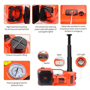 Gato Hidráulico Eléctrico para Coche de 5 Toneladas y 12V con Bomba Infladora de Neumáticos y Llave de Impacto - Product Image 4