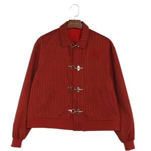 Camicie Casual <span class=keywords><strong>da</strong></span> <span class=keywords><strong>Uomo</strong></span> Personalizzabili in Stile Vintage, 100% Cotone, Monopetto <span class=keywords><strong>a</strong></span> <span class=keywords><strong>Righe</strong></span> con Bottoni Metallici, Giacche <span class=keywords><strong>a</strong></span> Maniche Lunghe - Product Image 3