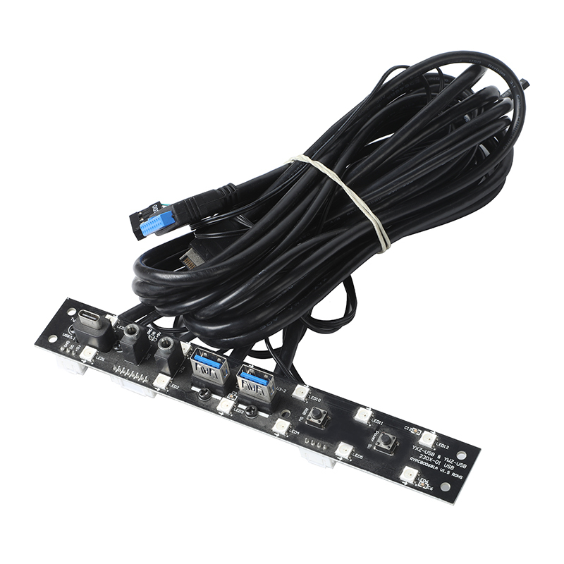 Computer <strong>Case</strong> <strong>Front</strong> <strong>Panel</strong> Cable Dual <strong>USB</strong> <strong>3.0</strong>+Typc C+HD Audio+Reset Power Switch for Computer <strong>Front</strong> <strong>Panel</strong>